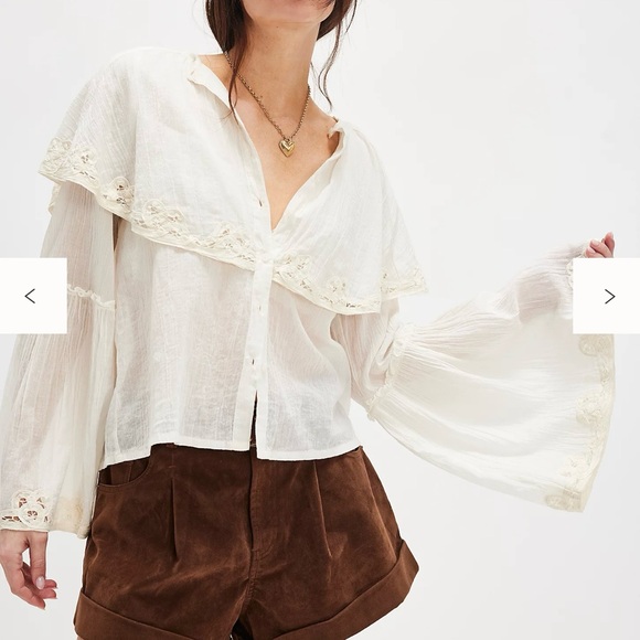 Free People Riley Battenburg Blouse - Picture 1 of 3